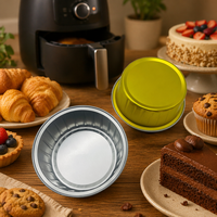 Gobelets de cuisson jetables en aluminium de 125 ml, résistants au four, pour mini-gâteaux, contenants de cuisson à domicile, avec couvercles en aluminium de qualité alimentaire écologiques