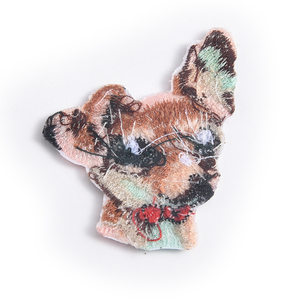 Irregular Factory Wholesale Customized Logo Cute <b>Dog</b> Embroidery Fabric - Product Image 3