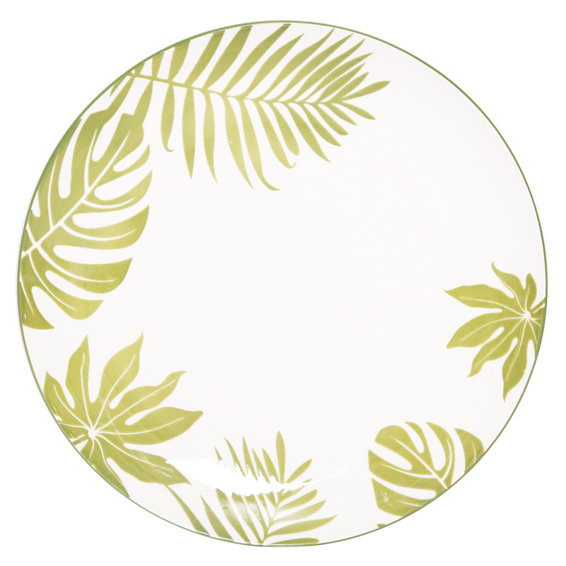 Plaque de feuille de jungle verte