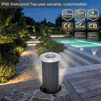 Lumière LED encastrée au sol RGB blanc chaud 12V/24V pour extérieur, étanche IP68, en acier inoxydable, pour jardin, aménagement paysager, enterrée