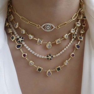 NUEVO Collar Apilable Estilo Boho Cristiano con Corona de Circones, Inspirado en el <span class=keywords><strong>Mar</strong></span> <span class=keywords><strong>Egeo</strong></span>, Dazan HOT, Chapado en Oro de 18K, Acero Inoxidable Antideslustre, REGALO - Product Image 1