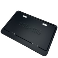 Cadre de plaque d'immatriculation de moto en alliage d'aluminium noir, résistant à la rouille et à l'eau, avec logo personnalisé