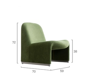 Poltrona Moderna e Semplice in Velluto di Lusso Leggero per Soggiorno e Appartamento, Sedia Resistente per il Relax - Product Image 6