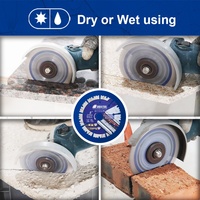 Disque de coupe industriel à rainures diamantées pour presse à chaud, avec dents de protection, pour découpe à sec du béton, de la maçonnerie et du granit