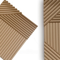 Panel Dinding Geometris Abstrak 3D Berbahan Kayu Solid, Peredam Suara, Ringan, Tahan Air, untuk Penggunaan Dalam Ruangan, Dekorasi Modern