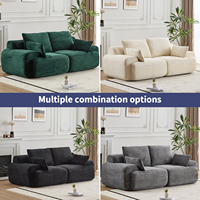 MOQ 100 Fabrik Maßgefertigtes Buntes Loungiges Kord Schlafsofa, Vakuumverpackt, Komprimierter Schaumstoff, Ecksofa für das Wohnzimmer