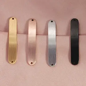 Nuovo popolare Logo personalizzato spazzolato in acciaio inox piegare il fascino per i braccialetti