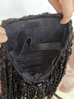 Perruque mi-longue 100 % cheveux humains vierges, coupe pixie, tresses micro-torsadées faites à la main, noir naturel, avec cordon de serrage, pour femmes noires
