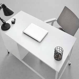 Bureau de direction populaire pour la maison, bureau d'étude intérieur avec tiroirs de rangement et roulettes, en métal - Product Image 4