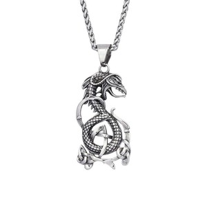 Yunnique – collier Viking Dragon pour hommes, pendentif en acier inoxydable, forme animale, bijoux cadeau - Product Image 5