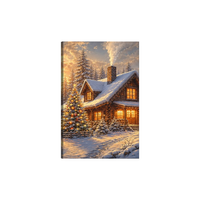 Peinture sur toile abstraite moderne en 3 panneaux, impressions d'art mural sur le thème de Noël et de l'hiver, décoration personnalisable pour la maison, cadeau de fête pour le salon
