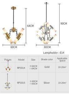 Forma cilíndrica de vidrio claro lámpara E14 candelabro de cristal moderno para vivir Hotel de araña colgante de luz led - Product Image 3