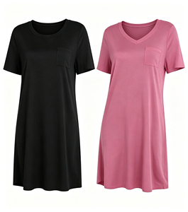 Camicie <span class=keywords><strong>da</strong></span> <span class=keywords><strong>Notte</strong></span> Personalizzate per Donne in Viscosa di Bambù, Camicie <span class=keywords><strong>da</strong></span> <span class=keywords><strong>Notte</strong></span> <span class=keywords><strong>a</strong></span> Maniche Corte, <span class=keywords><strong>Camicia</strong></span> <span class=keywords><strong>da</strong></span> <span class=keywords><strong>Notte</strong></span> con Scollo <span class=keywords><strong>a</strong></span> V, Abbigliamento <span class=keywords><strong>da</strong></span> <span class=keywords><strong>Notte</strong></span> Morbido - Product Image 1