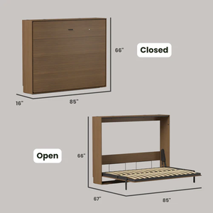 Letto a scomparsa a parete Twin XL salvaspazio con pannello a pistone a gas, telaio in acciaio e compensato, scrivania/ripiani opzionali, facile montaggio - Product Image 6