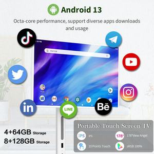 WOGO 27 32 Inch Android 13 Touch Screen Portable Tv on Wheels Rotating Smart Screen <b>Tablet</b> Wireless Television With Base - Product Image 6