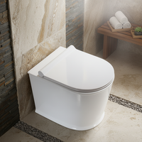 Brevet moderne salle de bain au sol blanc céramique cuvette WC ensemble