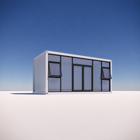 Maison préfabriquée modulaire en conteneur avec verre trempé pour immeuble de bureaux, taille personnalisée, structure en acier galvanisé