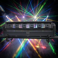 Barre de lumière laser professionnelle à 6 têtes mobiles DMX512/activation sonore RGB Ra90 IP33 en alliage d'aluminium pour concerts en direct