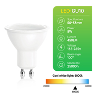 Foco LED GU10 Moderno de 5W 7W 9W 6000K, Temperatura de Color Ajustable, Alto CRI Ra80, Antideslumbrante, Regulable, Empotrable para Oficina