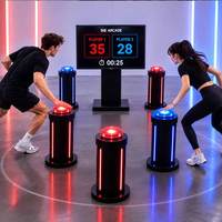 Jeu interactif de réaction avec piliers lumineux, défi de vitesse LED pour 2 joueurs, idéal pour les événements en salle, les parcs de trampolines, la location et le team building
