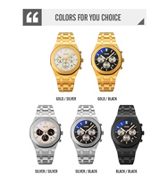 Jam Tangan Quartz Metal Desain Modern SKMEI 9296 Merek Terlaris dari Cina dengan Stopwatch dan Tanggal, Tahan Air 30M