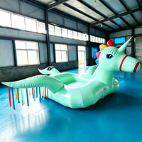 Bateau gonflable géant licorne tractable pour l'eau, capacité supérieure à 500 kg, idéal pour la plage, le lac et les parcs aquatiques