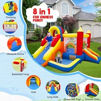 Château gonflable Oxford pour l'extérieur, aire de jeux gonflable pour enfants, château de saut avec piscine pour fête de famille