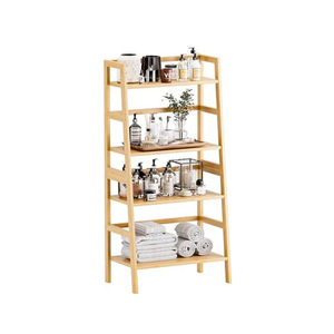 Estante de Almacenamiento de Bambú de Múltiples Niveles, Rectangular, Capacidad de 600 lb, Tipo Vertical Resistente, para Sala de Estar o Estudio - Product Image 5