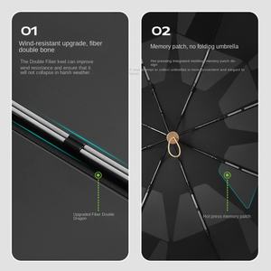 Innovador Paraguas Plegable de Tres Pliegues con Memoria de Forma, Fácil de Guardar, Ligero, Venta al por Mayor Directa de Fabricantes - Product Image 3