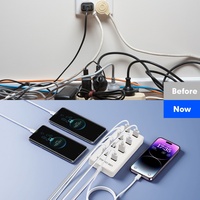 Stazione di Ricarica USB Portatile da 60W con 8 Porte per Dispositivi Multipli, Telefoni Cellulari, Tablet, Auricolari Bluetooth
