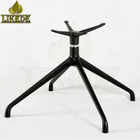 Pièces de base de chaise de salle à manger pivotante inclinable à 4 pieds en aluminium noir revêtu de 67 cm de diamètre