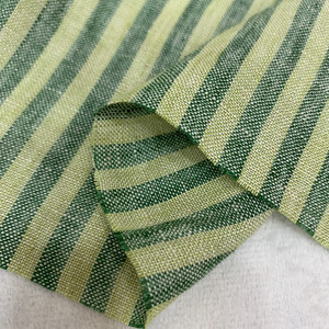 Tissu d'ameublement respirant en lin 100 % tissé, teint en fil, à chevrons, rayé 4 mm, pour canapés, chemises, robes - Hommes et garçons - Product Image 2