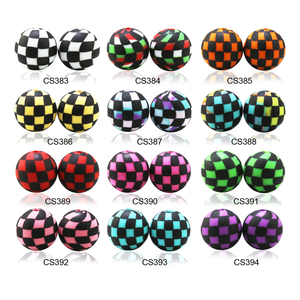 Nuevas Cuentas Redondas de Silicona con Diseño de Bandera a Cuadros de 15 mm, Personalizadas con Impresión, para Bolígrafos, Joyería, Collares, Pulseras, Manualidades, DIY 2024 - Product Image 2