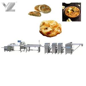 Automatic lacha onion layered paratha making machine full production line with canai malabar parata prata industries