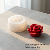 Moules à bougies en silicone 3D esthétiques en forme de fleurs (rose, pivoine, coquelicot) pour l'artisanat DIY de bougies à la cire de soja et de savons d'aromathérapie