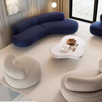 Ensemble de meubles en tissu en forme de lune, compressé sous vide, pour hôtel, villa, école, salon, salle de bain