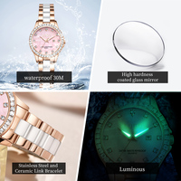 Montre à quartz élégante pour femme, étanche, en céramique lumineuse, styles les plus vendus, marque OEM ODM 3651, vente en gros de luxe