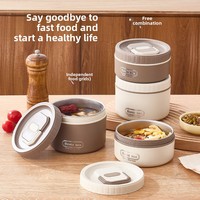 Nouveauté très vendue : boîte à lunch isotherme en acier inoxydable 304, anti-fuite, quatre compartiments, compatible micro-ondes, durable, pour adultes