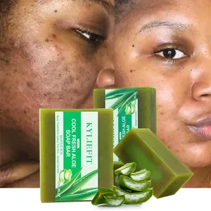 Custom Bathing Soaps Handmade Natural Vegan Cleaning Aloe Vera Face Anti Acne Brightening Bath Soap