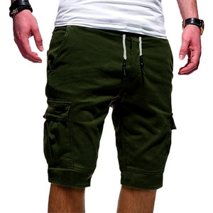 Shorts cargo décontractés pour hommes, taille mi-haute, en polyester respirant, pour le travail en extérieur, style cinq poches - Product Image 4