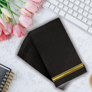 Serviettes en <span class=keywords><strong>papier</strong></span> biodégradables de qualité alimentaire <span class=keywords><strong>40x40</strong></span> grand restaurant noir - Product Image 6