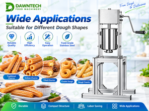 Machine manuelle à <span class=keywords><strong>churros</strong></span> 5L/7L en acier inoxydable, portable, avec système de remplissage et de friture pour bâtonnets de pâte frite - Product Image 3