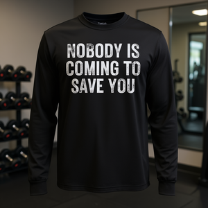 Nadie te va a salvar, camiseta de manga larga, ropa de gimnasio motivacional - Product Image 3