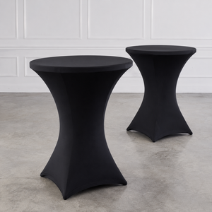 High Quality Black Cocktail Spandex Table Cover <b>Round</b> Highboy Stretch Fitted <b>Tablecloth</b> For Hotel Banquet - Product Image 1