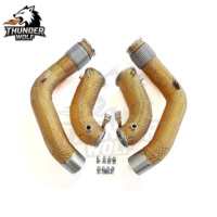 Tubo de Escape Directo SS304 de HT Performance Car Parts para BMW 2018-2023 F90 M5 S63 4.4T con Protector Térmico Dorado