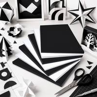 Papier cartonné noir et blanc 180 g/m² recyclable format A3/A4 pour artisanat peint à la main pour enfants, origami, en pâte de bois, finition aquarelle, idéal pour cadeaux