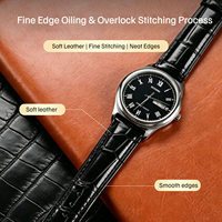 Nouveau bracelet de montre de luxe en cuir d'alligator avec fermoir, doublure en cuir de vachette, bracelet en cuir véritable de haute qualité pour affaires