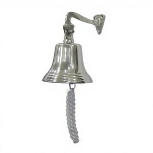 Nautical Style Silver Bell Wall Hanging Home Garden Decoration Ship Bells <b>Hand</b> <b>Casted</b> Metal Crafts Door Bells Rust Resistance - Product Image 1