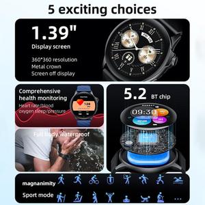 Reloj Inteligente Impermeable Perfecto <span class=keywords><strong>Yesido</strong></span> IO29, Pantalla Grande de 1.39 Pulgadas, Detección de Salud, Batería de Larga Duración, Reloj Inteligente Inalámbrico - Product Image 3