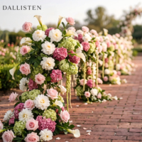 Dallisten – Composition florale réaliste pour mariage, roses, hortensias et lys calla, pour décorations de toile de fond et événements